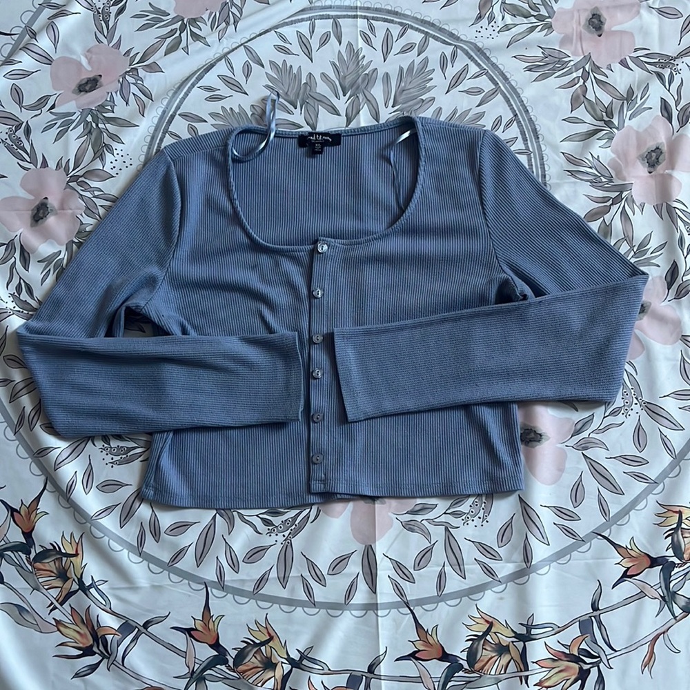 Two piece set, tank top, and a long sleeve button up shirt